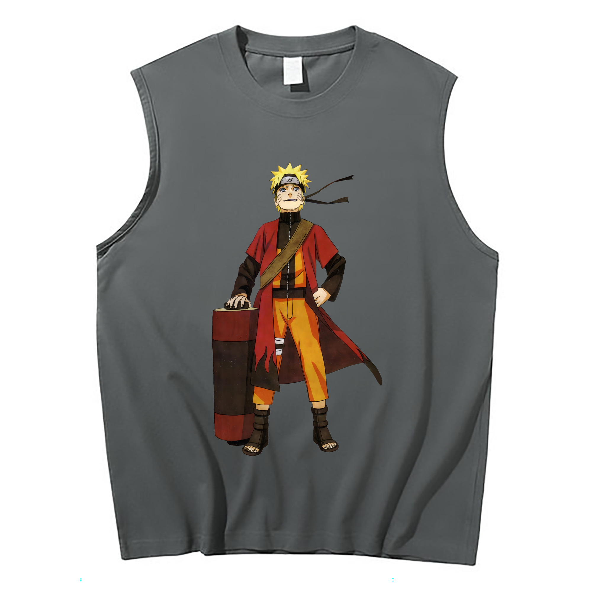 （画像用） NARUTO -ナルト- うずまき ナルト Uzumaki Naruto コットン100％タンクトップ（フロントプリント）